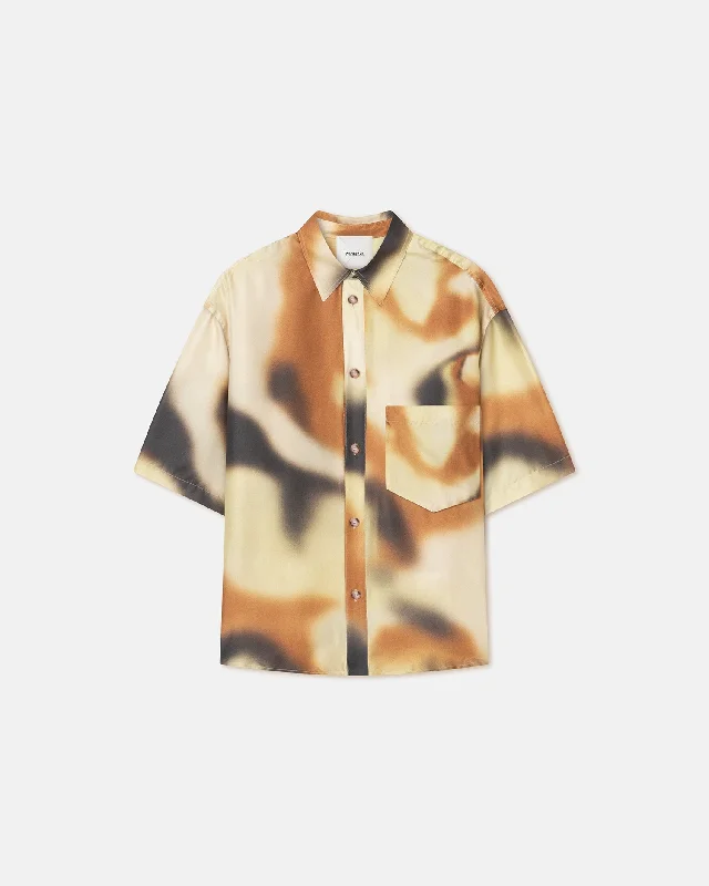 Aubrey - Printed Silk-Twill Shirt - Smudged Graffiti